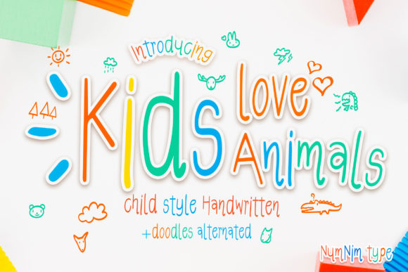 Kids Love Animals: A Script Handwritten Font for Web Design